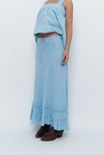 Load image into Gallery viewer, Vintage x Made in India x OLD NAVY Baby Blue Linen Maxi Skirt (L, XL)