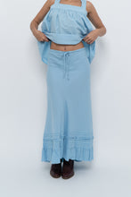 Load image into Gallery viewer, Vintage x Made in India x OLD NAVY Baby Blue Linen Maxi Skirt (L, XL)