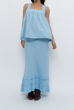 Load image into Gallery viewer, Vintage x Made in India x OLD NAVY Baby Blue Linen Maxi Skirt (L, XL)