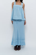 Load image into Gallery viewer, Vintage x Made in India x OLD NAVY Baby Blue Linen Maxi Skirt (L, XL)