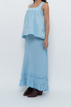 Load image into Gallery viewer, Vintage x Made in India x OLD NAVY Baby Blue Linen Maxi Skirt (L, XL)