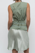 Load image into Gallery viewer, Vintage x Green Cotton Pointelle Sleveless Blouse (S, M)