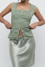 Load image into Gallery viewer, Vintage x Green Cotton Pointelle Sleveless Blouse (S, M)