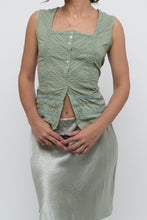 Load image into Gallery viewer, Vintage x Green Cotton Pointelle Sleveless Blouse (S, M)
