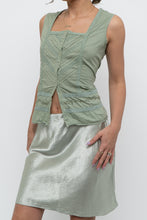 Load image into Gallery viewer, Vintage x Green Cotton Pointelle Sleveless Blouse (S, M)