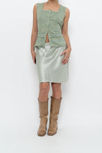 Load image into Gallery viewer, BABATON x Pale Green Satin Midi Skirt (XS, S)