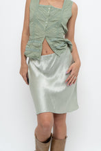 Load image into Gallery viewer, BABATON x Pale Green Satin Midi Skirt (XS, S)
