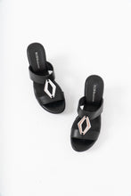 Load image into Gallery viewer, Vintage x BCBG Generation Black, Silver Wedges (7-8)