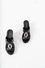 Load image into Gallery viewer, Vintage x BCBG Generation Black, Silver Wedges (7-8)