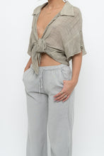 Load image into Gallery viewer, Vintage x Sage Green Semi-Sheer Flowy Top (XS-XL)