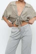 Load image into Gallery viewer, Vintage x Sage Green Semi-Sheer Flowy Top (XS-XL)