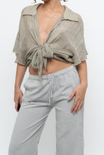 Load image into Gallery viewer, Vintage x Sage Green Semi-Sheer Flowy Top (XS-XL)