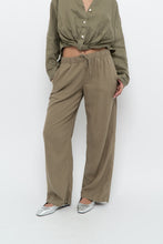 Load image into Gallery viewer, THE GROUP BY BABATON x Olive Green Linen Lounge Pant (XS, S)
