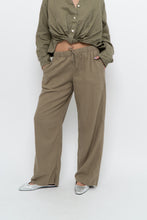Load image into Gallery viewer, THE GROUP BY BABATON x Olive Green Linen Lounge Pant (XS, S)