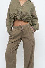 Load image into Gallery viewer, THE GROUP BY BABATON x Olive Green Linen Lounge Pant (XS, S)