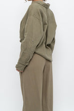 Load image into Gallery viewer, LITTLE MOON x Olive Green Linen Crop Blouse (S, M)
