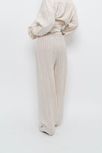 Load image into Gallery viewer, GIUSY ITALY x Beige, White Striped Linen High-Rise Pant (S)