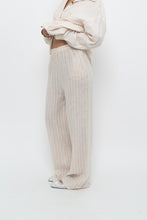 Load image into Gallery viewer, GIUSY ITALY x Beige, White Striped Linen High-Rise Pant (S)