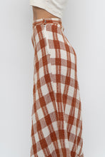 Load image into Gallery viewer, Vintage x Made in India x Orange, Cream Gingham Cotton Maxi Skirt (XXS)