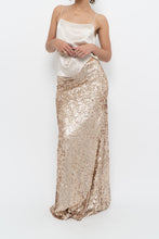 Load image into Gallery viewer, Modern x Champagne Sequin Knit Maxi Skirt (XS, S)