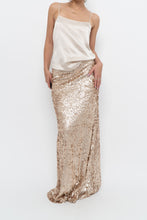 Load image into Gallery viewer, Modern x Champagne Sequin Knit Maxi Skirt (XS, S)