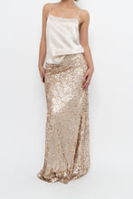 Load image into Gallery viewer, Modern x Champagne Sequin Knit Maxi Skirt (XS, S)