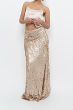 Load image into Gallery viewer, Modern x Champagne Sequin Knit Maxi Skirt (XS, S)