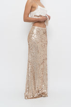 Load image into Gallery viewer, Modern x Champagne Sequin Knit Maxi Skirt (XS, S)