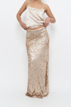 Load image into Gallery viewer, Modern x Champagne Sequin Knit Maxi Skirt (XS, S)