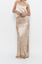 Load image into Gallery viewer, Modern x Champagne Sequin Knit Maxi Skirt (XS, S)