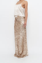 Load image into Gallery viewer, Modern x Champagne Sequin Knit Maxi Skirt (XS, S)