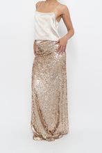 Load image into Gallery viewer, Modern x Champagne Sequin Knit Maxi Skirt (XS, S)