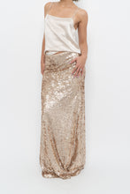 Load image into Gallery viewer, Modern x Champagne Sequin Knit Maxi Skirt (XS, S)
