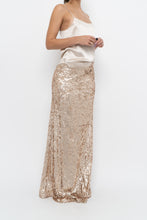 Load image into Gallery viewer, Modern x Champagne Sequin Knit Maxi Skirt (XS, S)