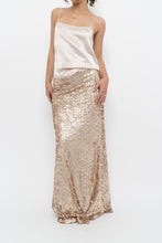 Load image into Gallery viewer, Modern x Champagne Sequin Knit Maxi Skirt (XS, S)