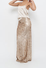 Load image into Gallery viewer, Modern x Champagne Sequin Knit Maxi Skirt (XS, S)