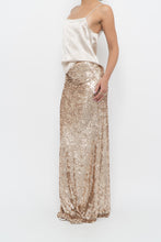 Load image into Gallery viewer, Modern x Champagne Sequin Knit Maxi Skirt (XS, S)