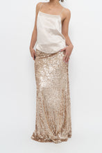 Load image into Gallery viewer, Modern x Champagne Sequin Knit Maxi Skirt (XS, S)