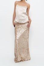 Load image into Gallery viewer, Modern x Champagne Sequin Knit Maxi Skirt (XS, S)