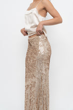 Load image into Gallery viewer, Modern x Champagne Sequin Knit Maxi Skirt (XS, S)