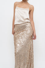 Load image into Gallery viewer, Modern x Champagne Sequin Knit Maxi Skirt (XS, S)