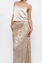 Load image into Gallery viewer, Modern x Champagne Sequin Knit Maxi Skirt (XS, S)