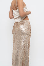 Load image into Gallery viewer, Modern x Champagne Sequin Knit Maxi Skirt (XS, S)