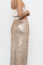 Load image into Gallery viewer, Modern x Champagne Sequin Knit Maxi Skirt (XS, S)