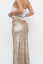 Load image into Gallery viewer, Modern x Champagne Sequin Knit Maxi Skirt (XS, S)