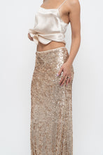 Load image into Gallery viewer, Modern x Champagne Sequin Knit Maxi Skirt (XS, S)