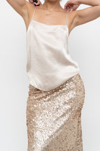 Load image into Gallery viewer, BABATON x Nude Satin Flowy Tank (XS)