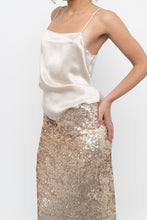 Load image into Gallery viewer, BABATON x Nude Satin Flowy Tank (XS)