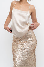 Load image into Gallery viewer, BABATON x Nude Satin Flowy Tank (XS)