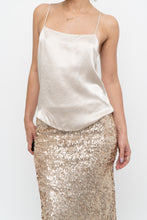 Load image into Gallery viewer, BABATON x Nude Satin Flowy Tank (XS)